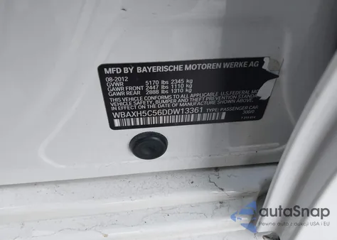 2013 BMW 528I xDrive z USA, uszkodzony, nr VIN WBAXH5C56DDW13361